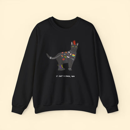 Punk Cat | Crewneck Sweatshirt - Detezi Designs - 15616417762686410775