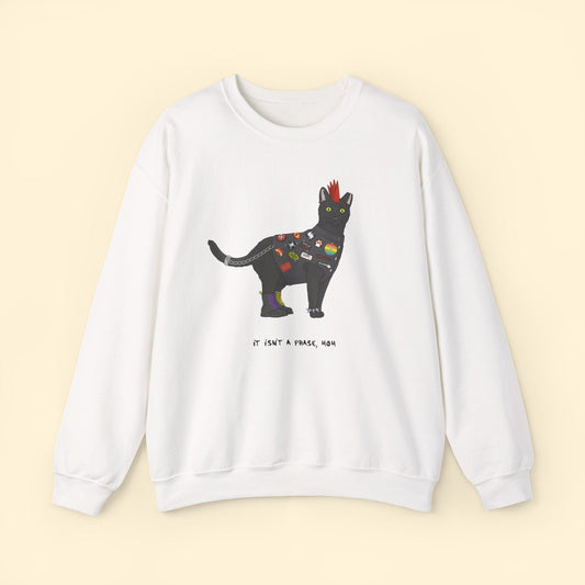 Punk Cat | Crewneck Sweatshirt - Detezi Designs - 25017272301622057988