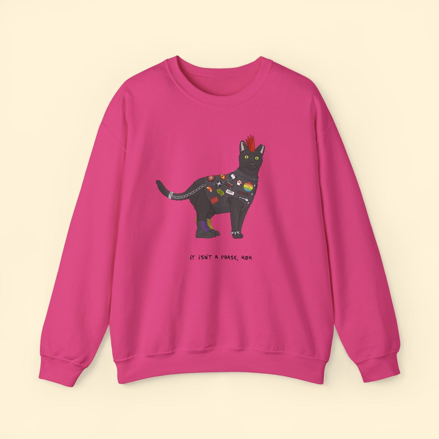 Punk Cat | Crewneck Sweatshirt - Detezi Designs - 27285556982872994865
