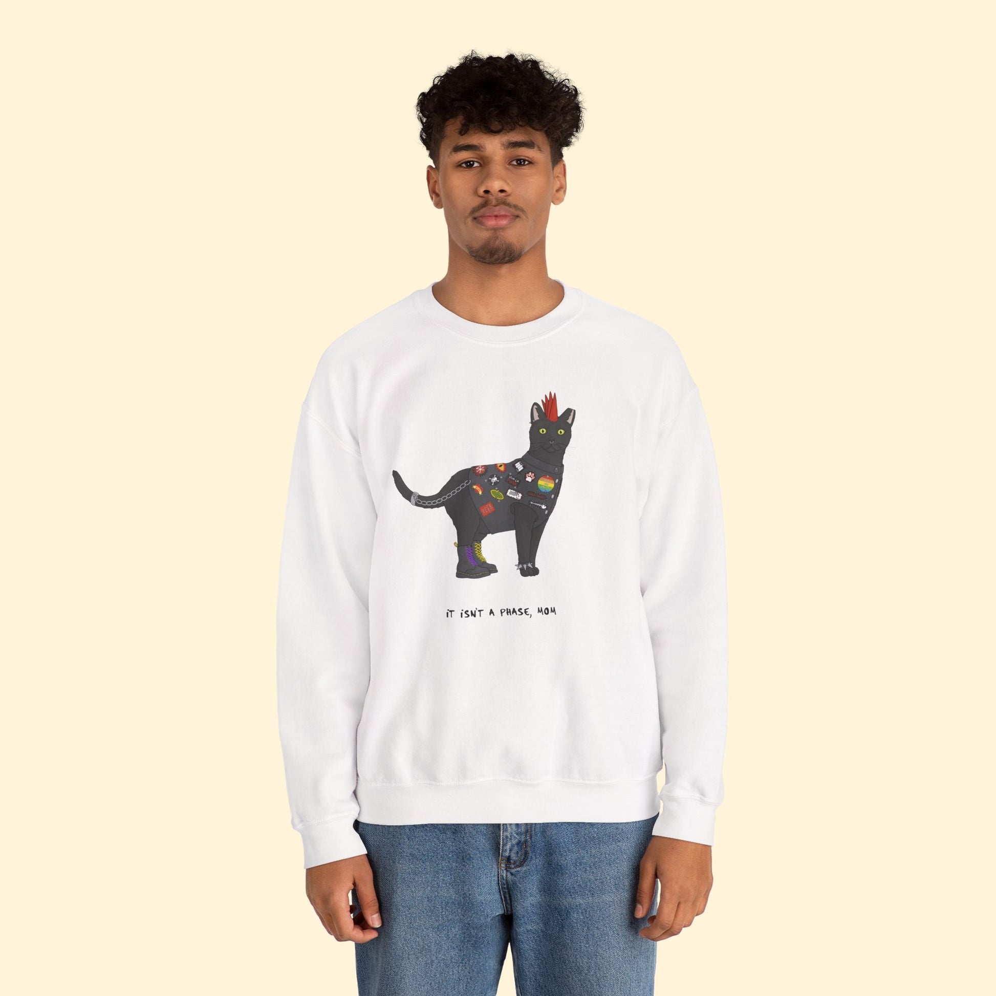Punk Cat | Crewneck Sweatshirt - Detezi Designs - 27285556982872994865
