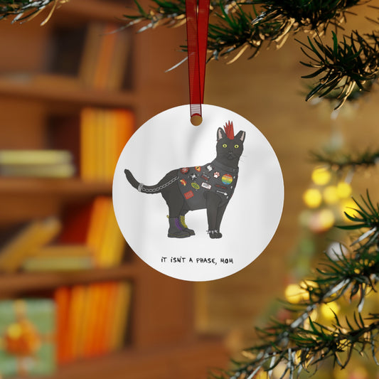 Punk Cat | Holiday Ornament - Detezi Designs - 29136105306455195582