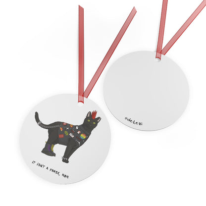 Punk Cat | Holiday Ornament - Detezi Designs - 29136105306455195582