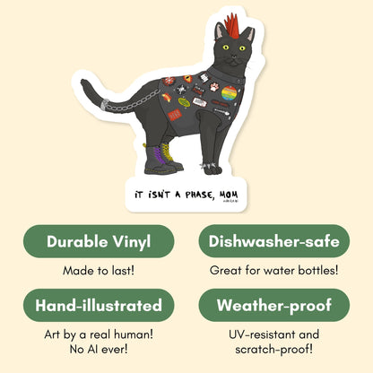 Punk Cat | Vinyl Sticker - Detezi Designs-