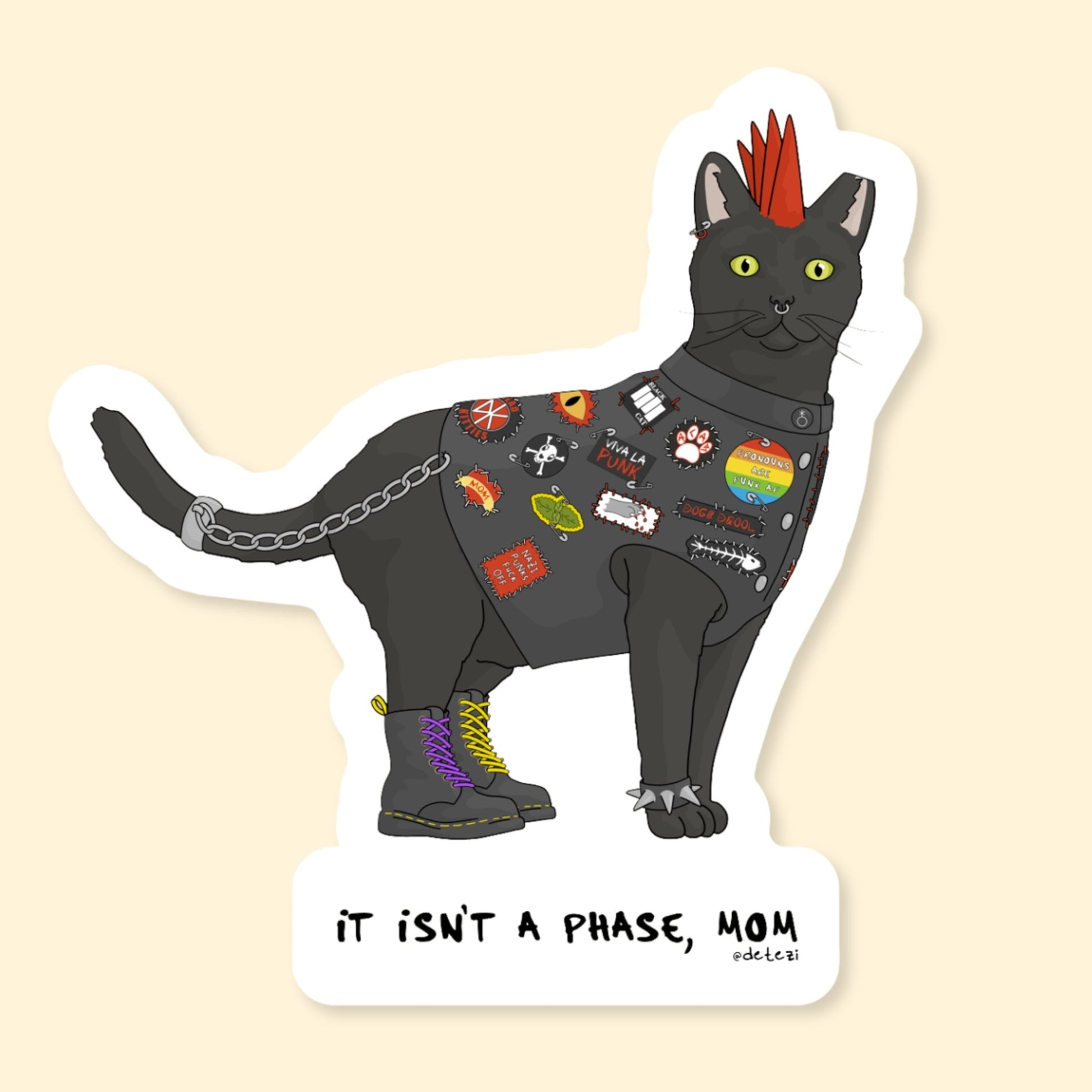 Punk Cat | Vinyl Sticker - Detezi Designs-