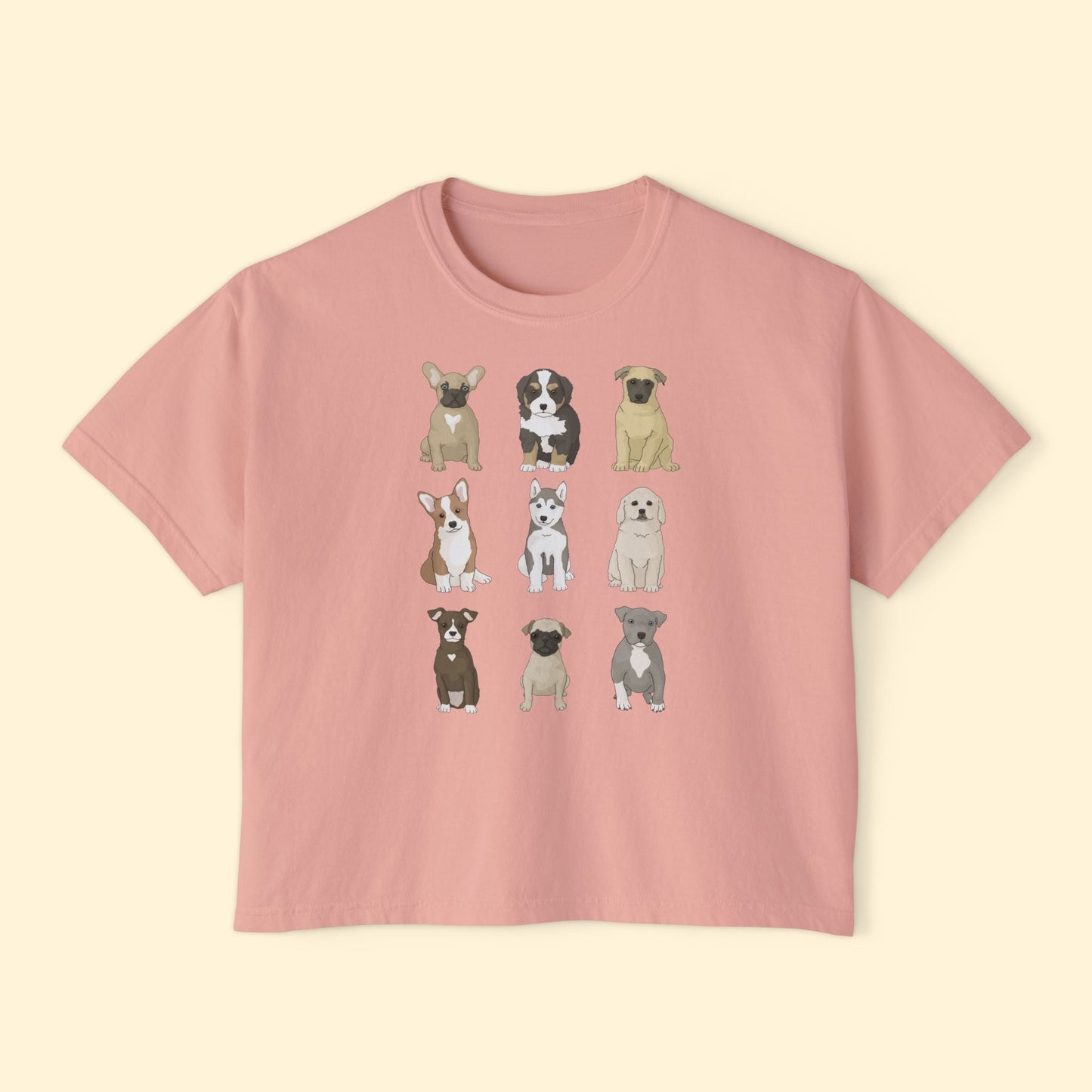 Puppy Party | Comfort Colors Boxy Tee - Detezi Designs - 15666036124737623952