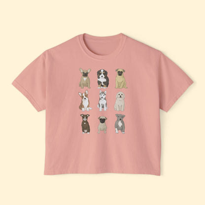 Puppy Party | Comfort Colors Boxy Tee - Detezi Designs - 15666036124737623952