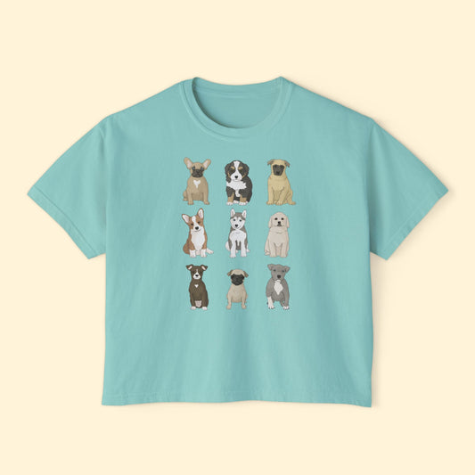 Puppy Party | Comfort Colors Boxy Tee - Detezi Designs - 21655088747141675224