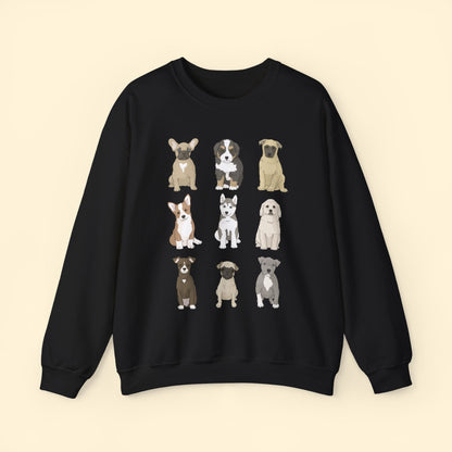 Puppy Party | Crewneck Sweatshirt - Detezi Designs - 31536891836166676660