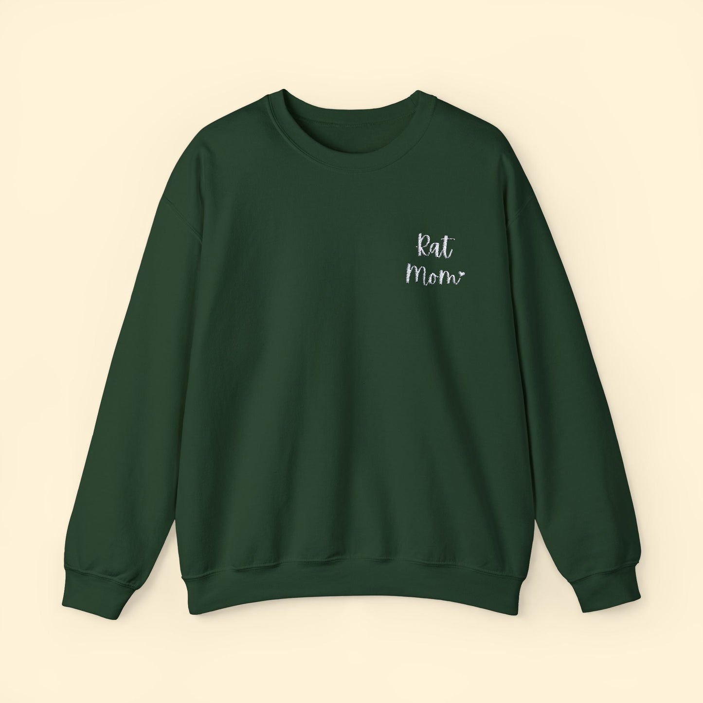 Rat Mom | Embroidered | Unisex Crewneck Sweatshirt - Detezi Designs - 26367119907304450248