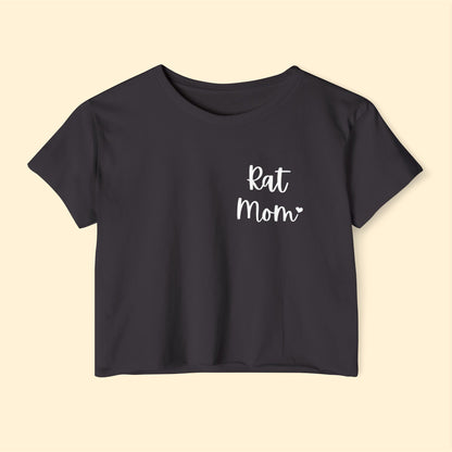 Rat Mom | Pocket Print | Women's Festival Crop Top - Detezi Designs-21921713070926178764