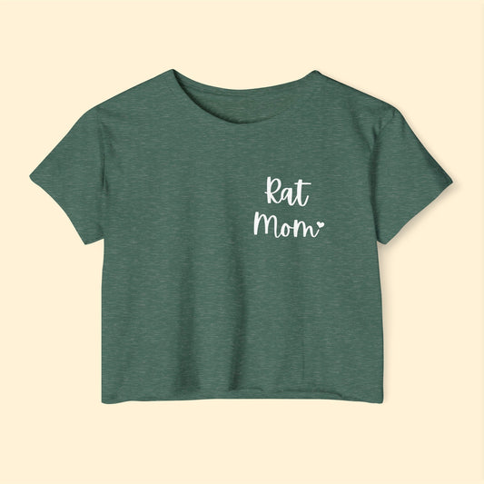 Rat Mom | Pocket Print | Women's Festival Crop Top - Detezi Designs-63474344206320961431