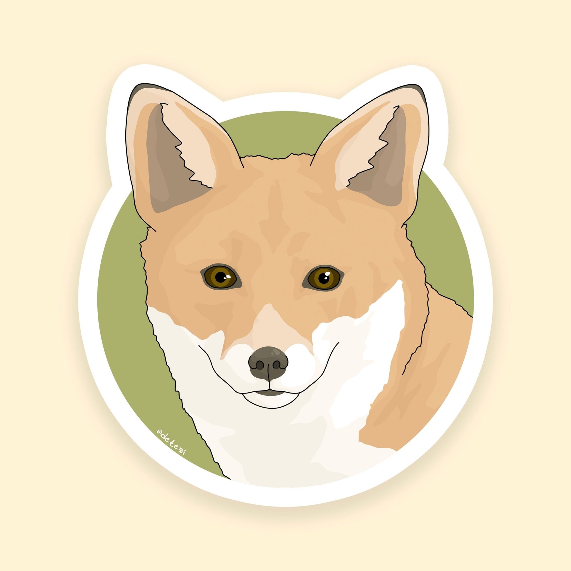 Red Fox | 3" Vinyl Sticker - Detezi Designs - 