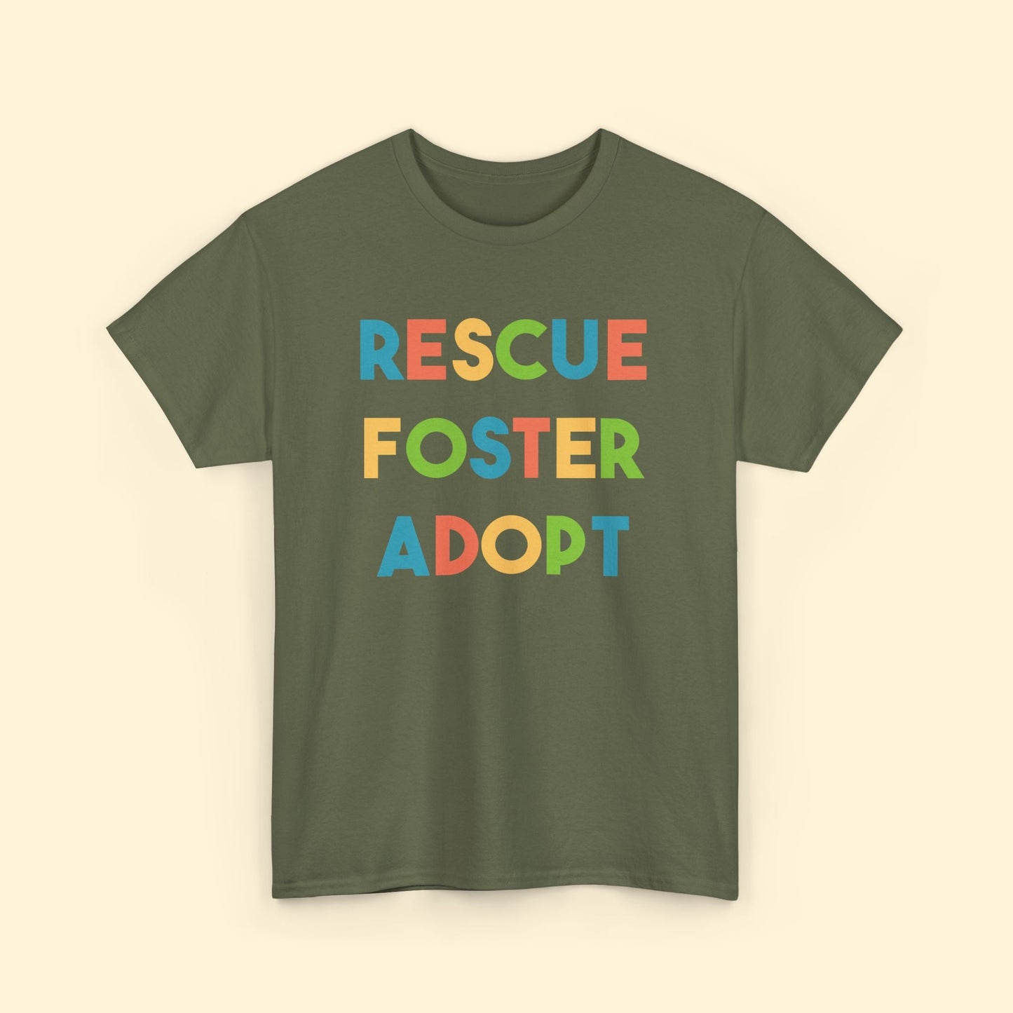 Rescue, Foster, Adopt Rainbow | Text Tees - Detezi Designs - 21852221192643653799