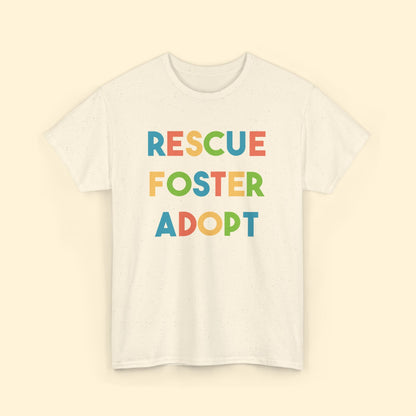 Rescue, Foster, Adopt Rainbow | Text Tees - Detezi Designs - 23892899117187717875