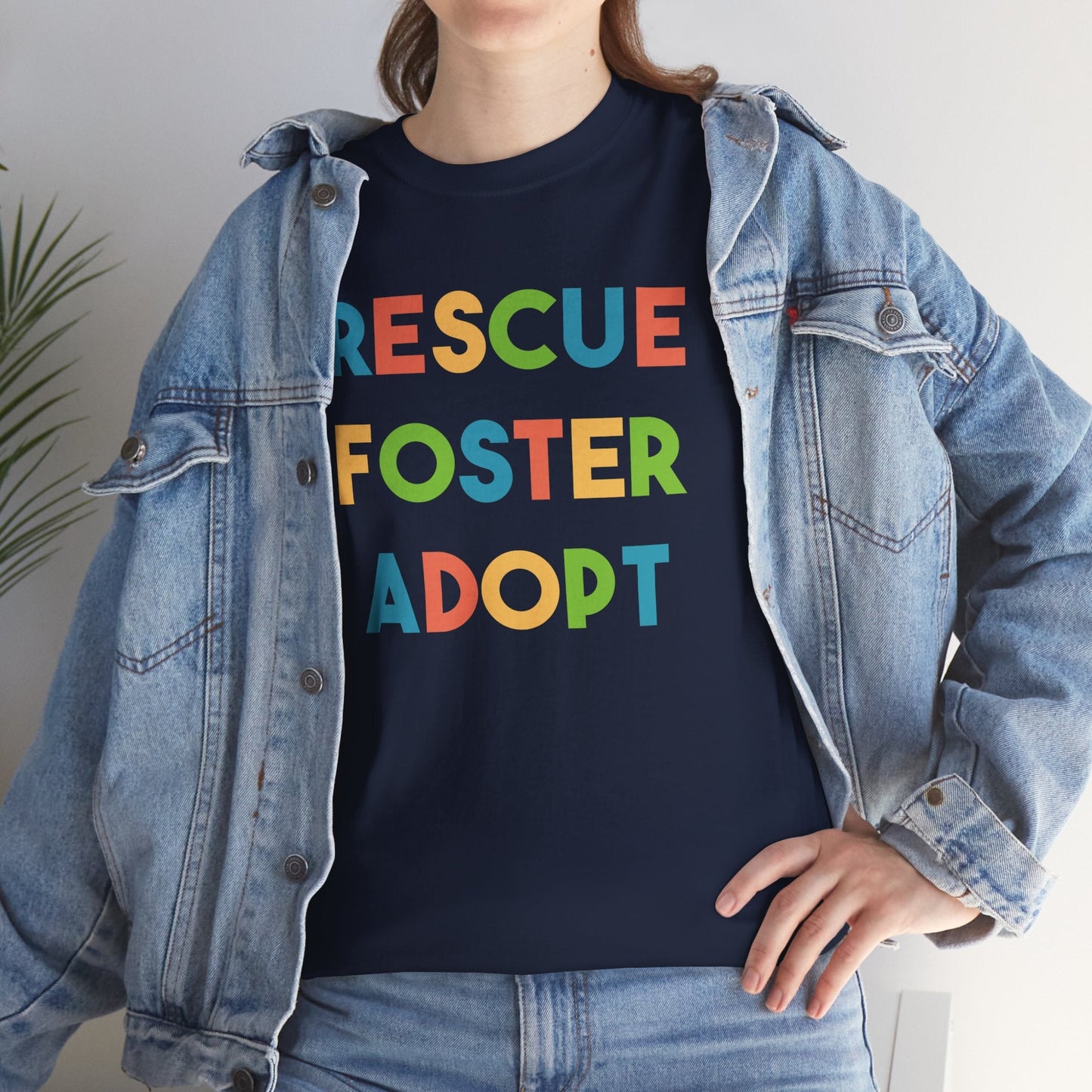 Rescue, Foster, Adopt Rainbow | Text Tees - Detezi Designs - 24731669695574457122