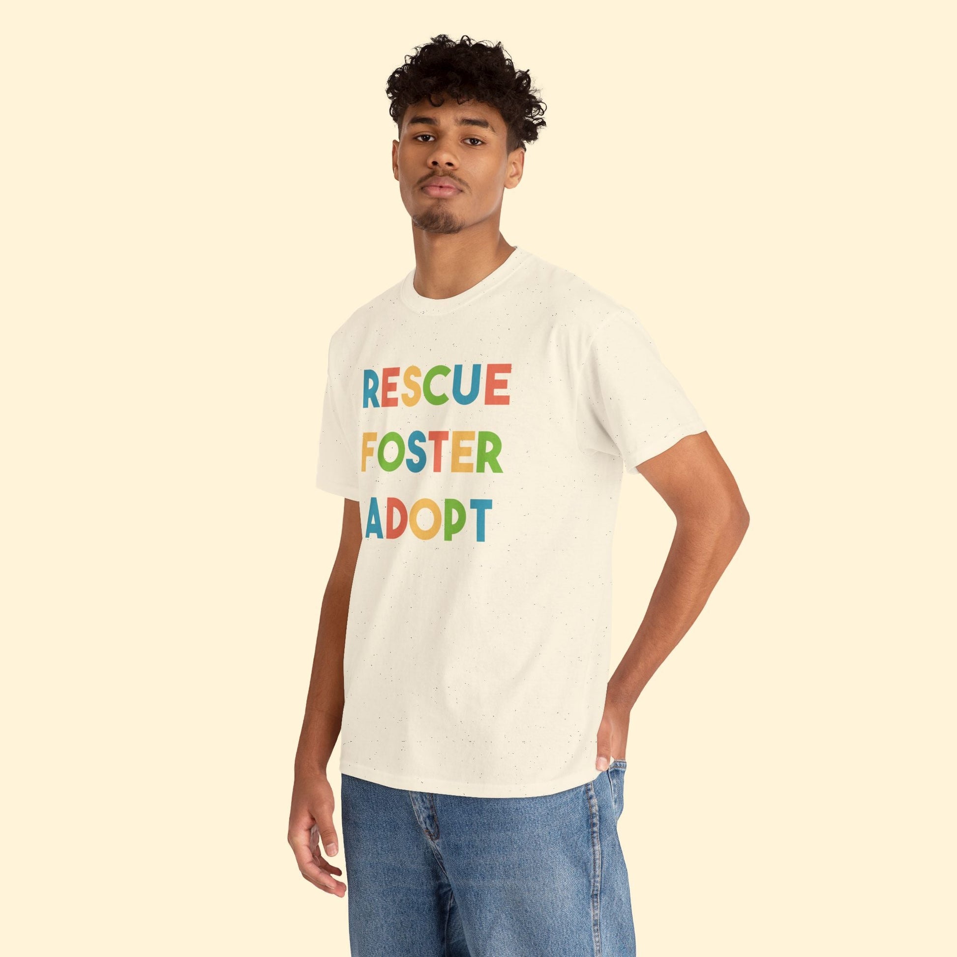 Rescue, Foster, Adopt Rainbow | Text Tees - Detezi Designs - 24731669695574457122