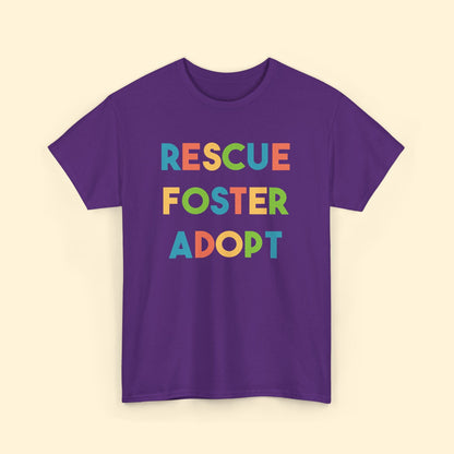 Rescue, Foster, Adopt Rainbow | Text Tees - Detezi Designs - 24731669695574457122