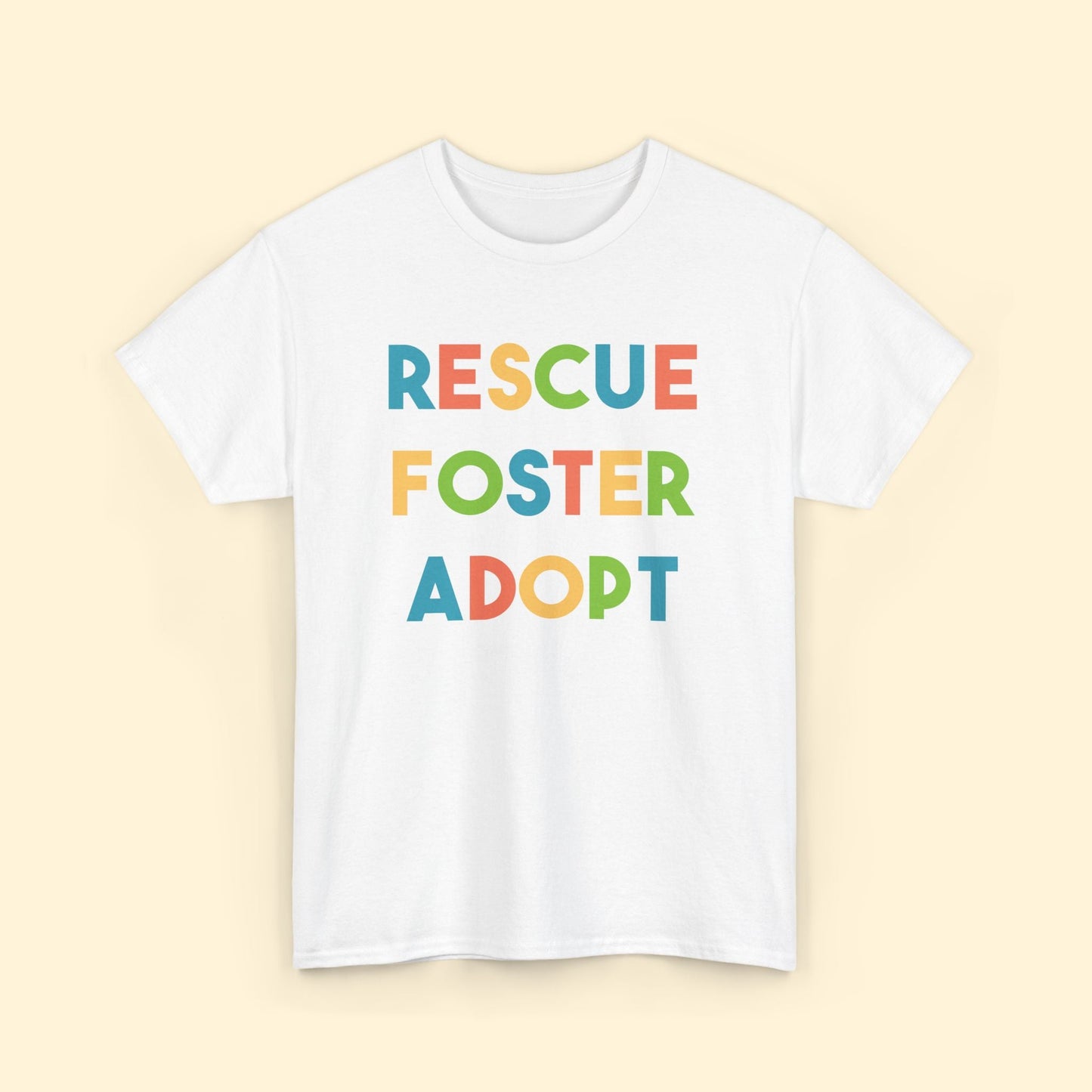 Rescue, Foster, Adopt Rainbow | Text Tees - Detezi Designs - 32156451500040500927