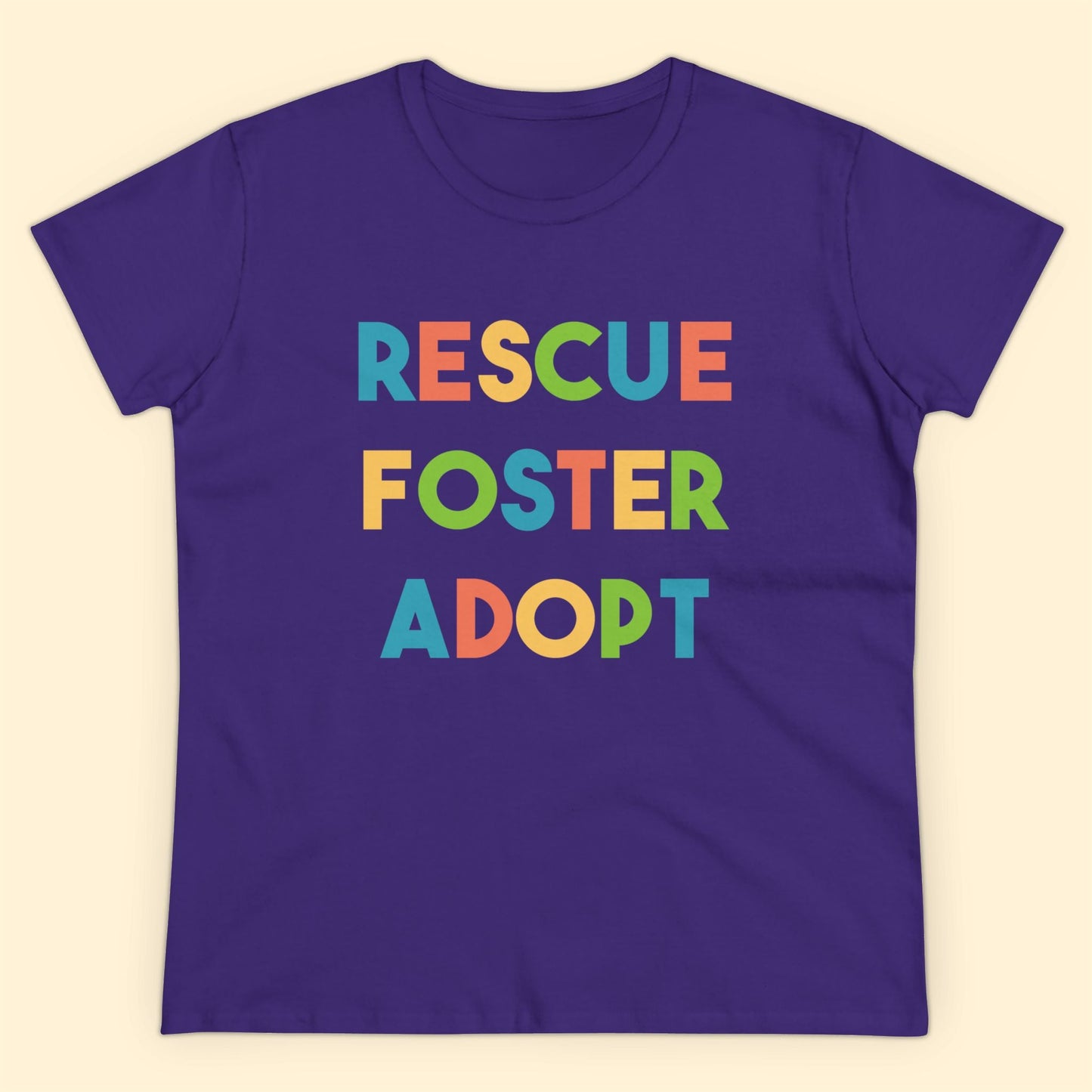 Rescue, Foster, Adopt | Women's Midweight Cotton Tee - Detezi Designs - 15756811009304310067