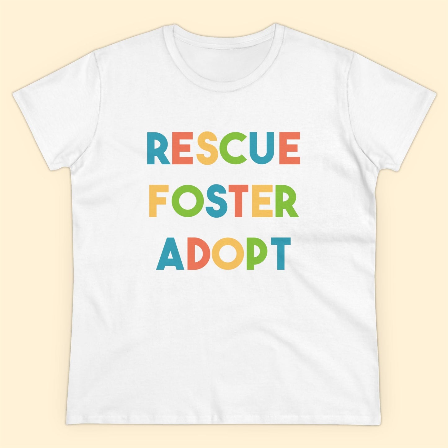 Rescue, Foster, Adopt | Women's Midweight Cotton Tee - Detezi Designs - 26965765071711950376