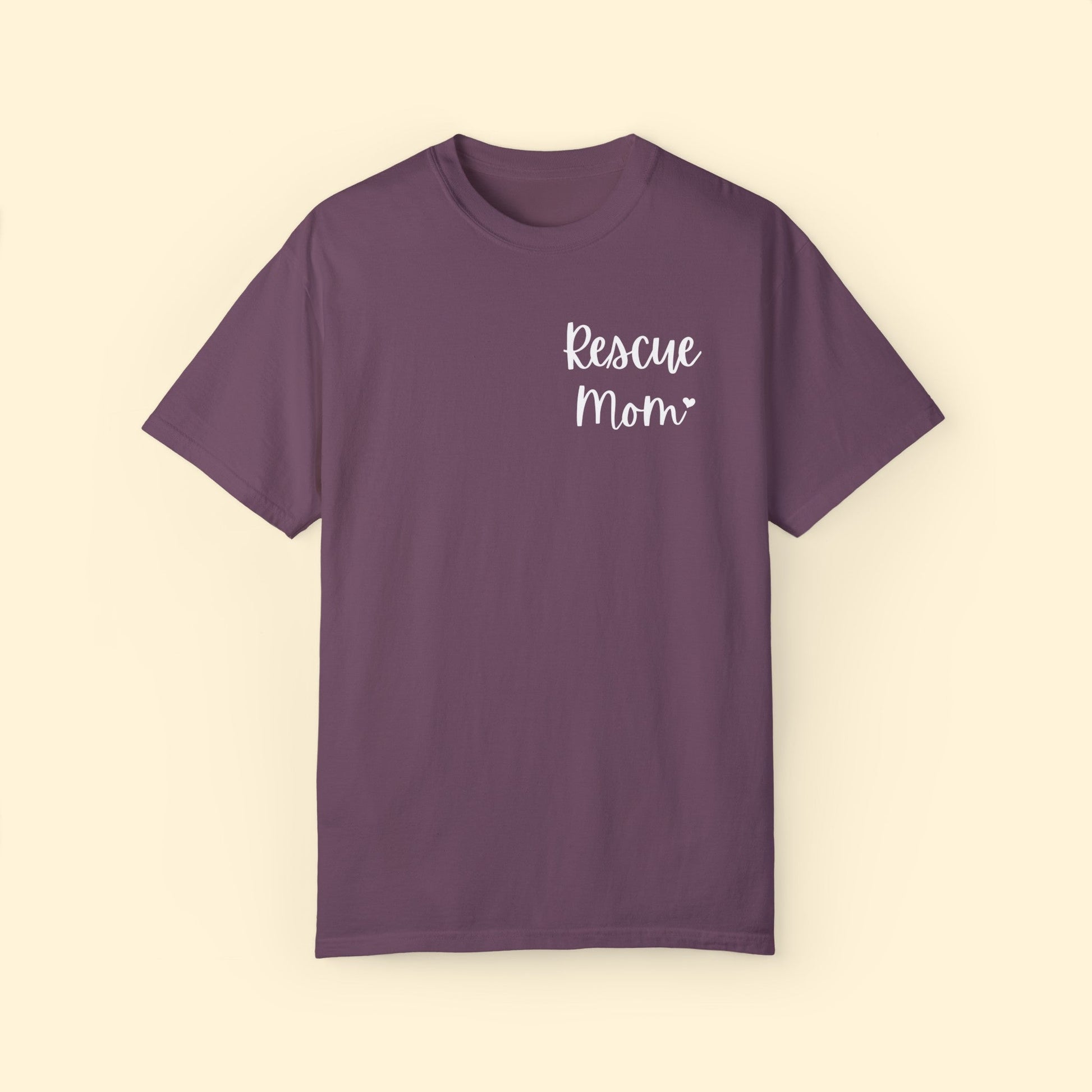 Rescue Mom | Pocket Print | Comfort Colors Unisex T - shirt - Detezi Designs - 13047687050004259571