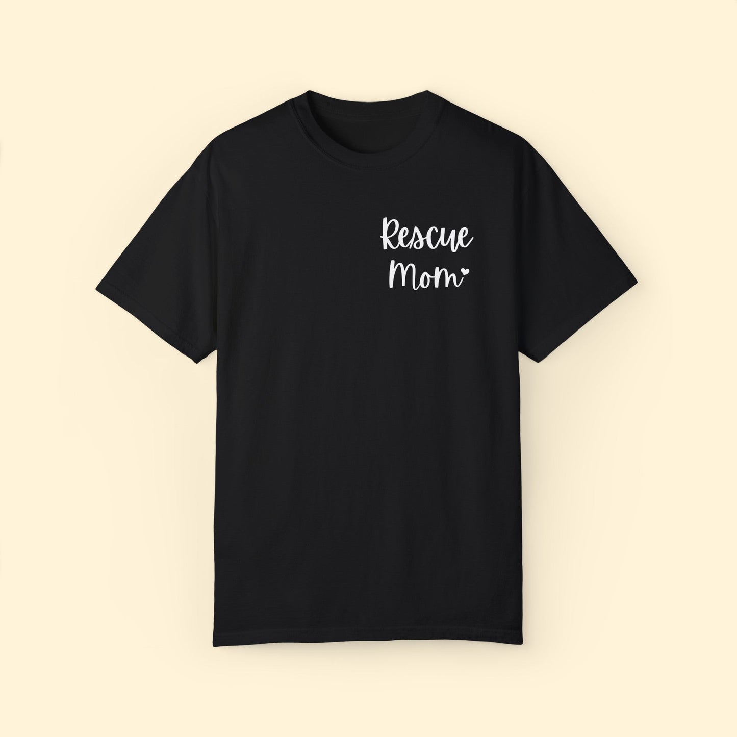 Rescue Mom | Pocket Print | Comfort Colors Unisex T - shirt - Detezi Designs - 22610665320699401415