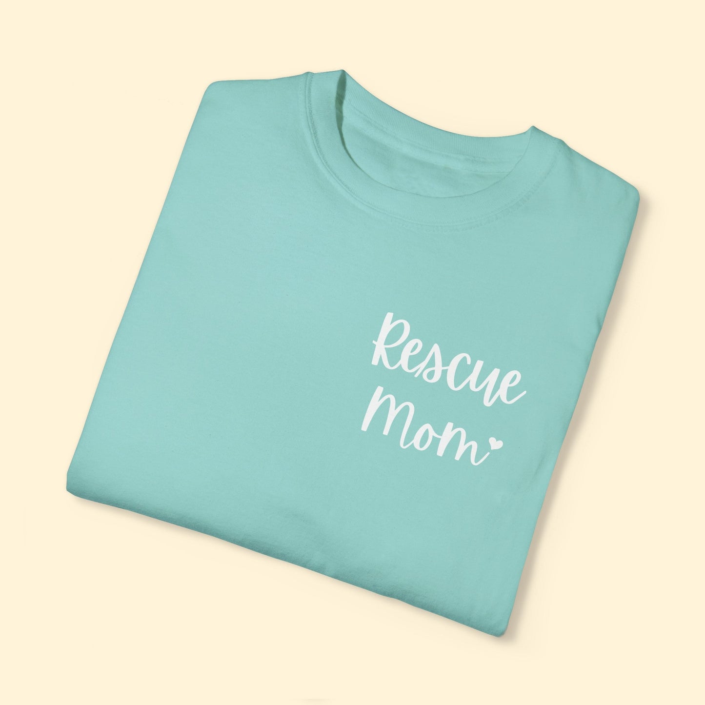 Rescue Mom | Pocket Print | Comfort Colors Unisex T - shirt - Detezi Designs - 22610665320699401415