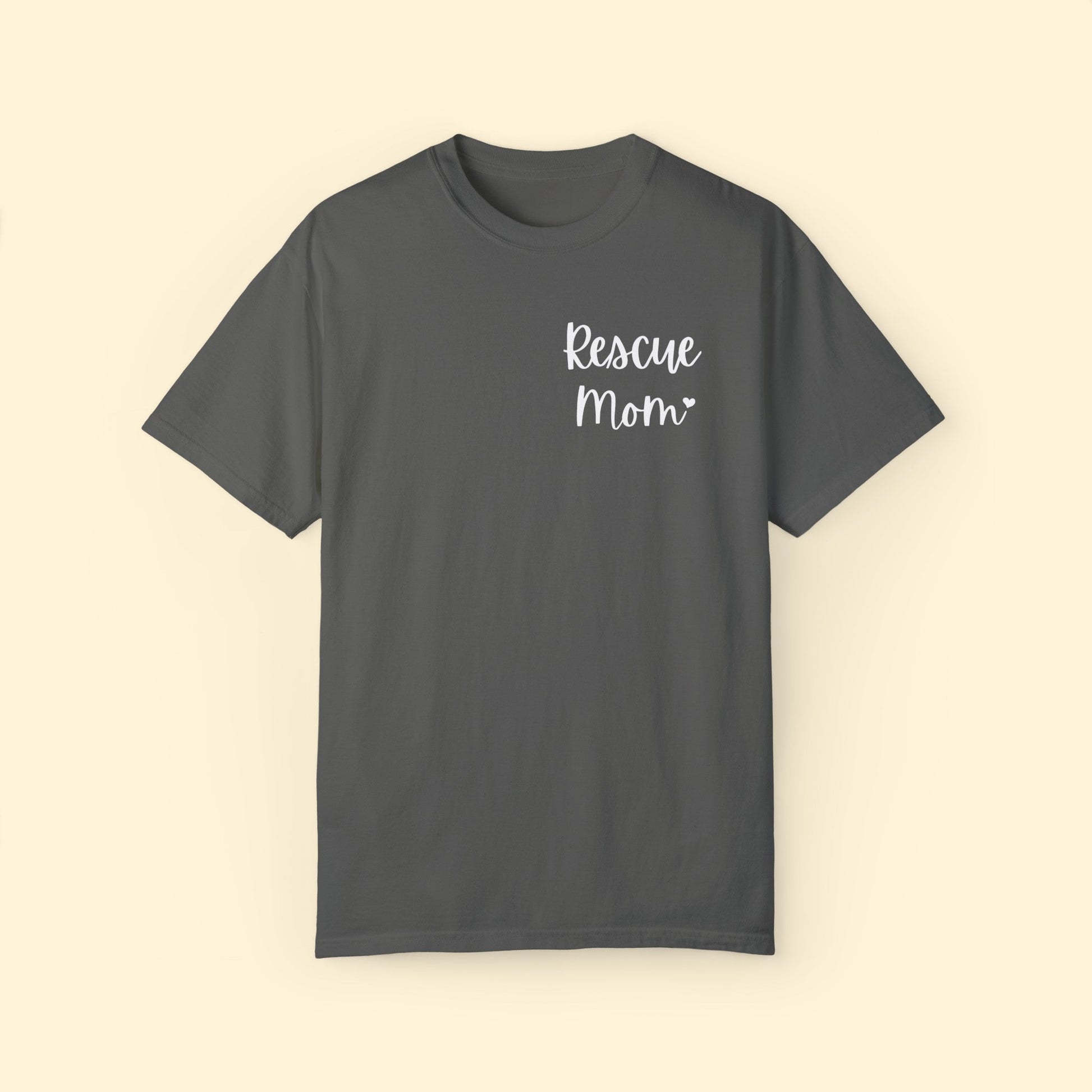 Rescue Mom | Pocket Print | Comfort Colors Unisex T - shirt - Detezi Designs - 27679324297198709515