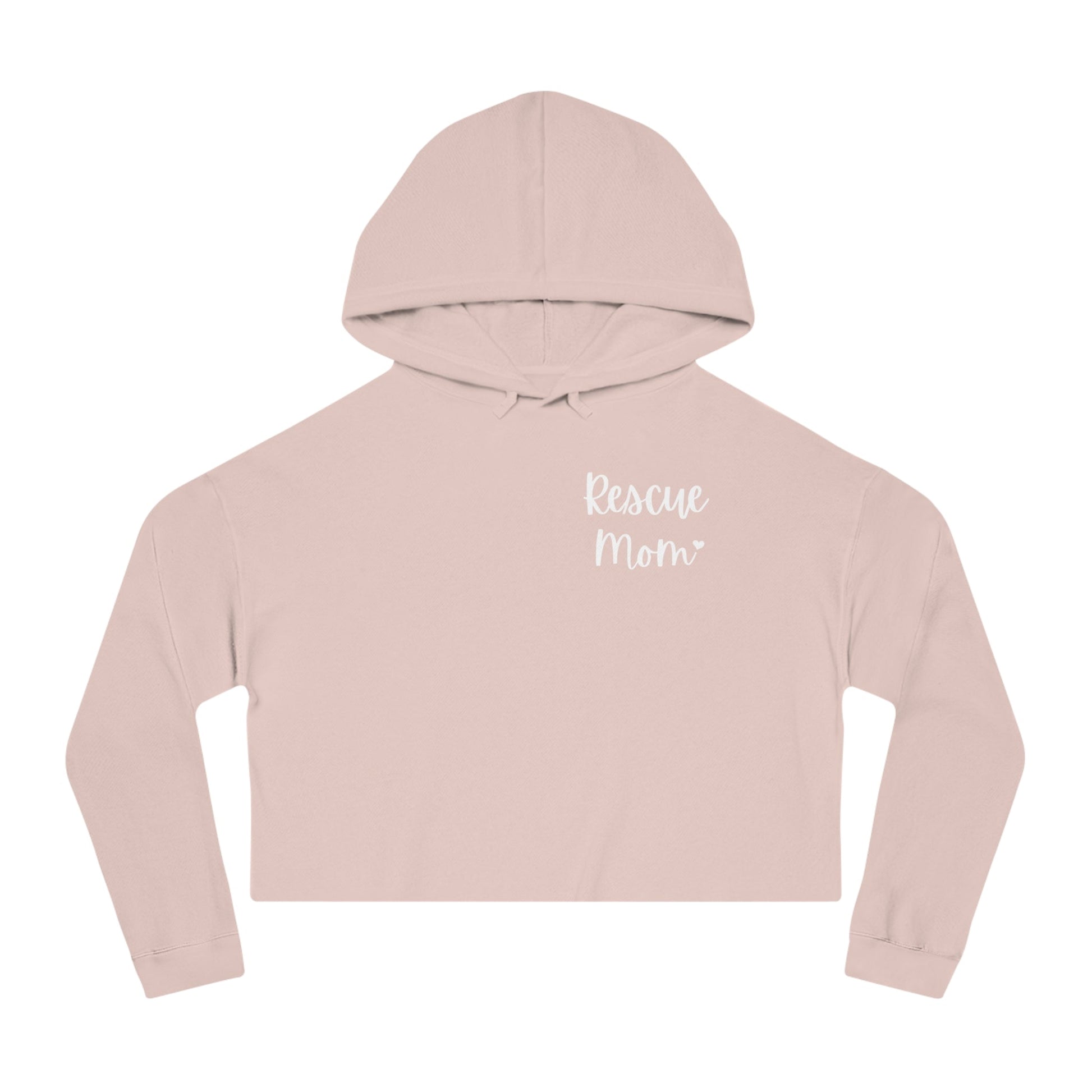 Rescue Mom | Pocket Print | Cropped Hooded Sweatshirt - Detezi Designs - 23442411252898743426