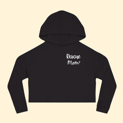 Rescue Mom | Pocket Print | Cropped Hooded Sweatshirt - Detezi Designs - 32230341504929831995