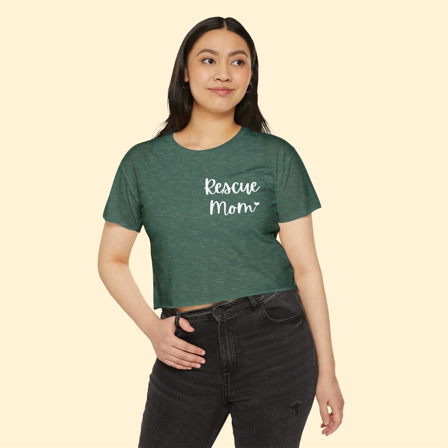 Rescue Mom | Pocket Print | Women's Festival Crop Top - Detezi Designs-23907676580836766841