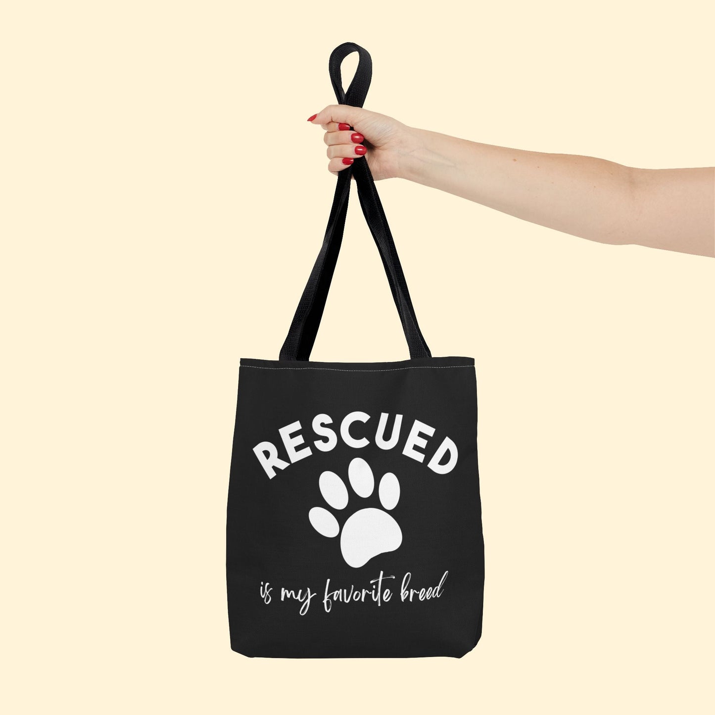 Rescued Is My Favorite Breed Paw | Tote Bag - Detezi Designs - 27823557631882790411