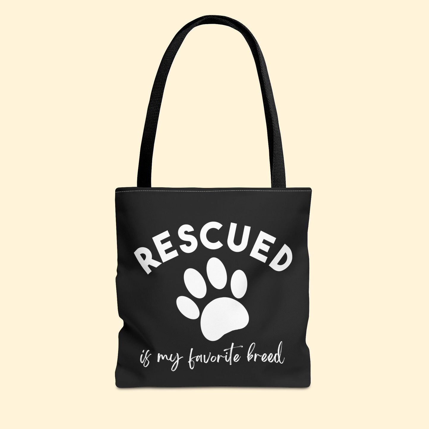 Rescued Is My Favorite Breed Paw | Tote Bag - Detezi Designs - 30439041865754217215