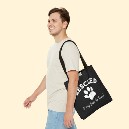 Rescued Is My Favorite Breed Paw | Tote Bag - Detezi Designs - 66605753005587169824