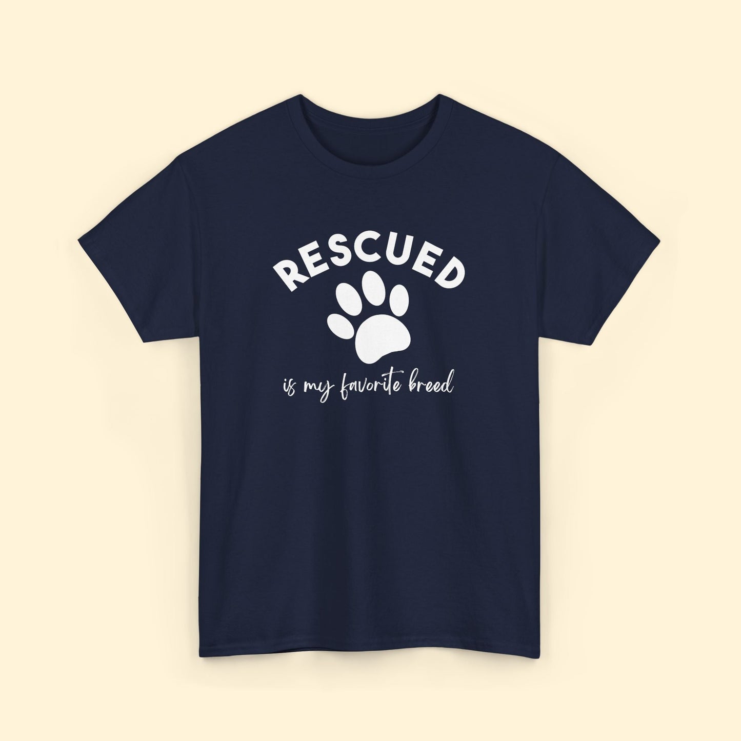 Rescued Is My Favorite Breed Paw | Unisex Tee - Detezi Designs - 12596824783767461115