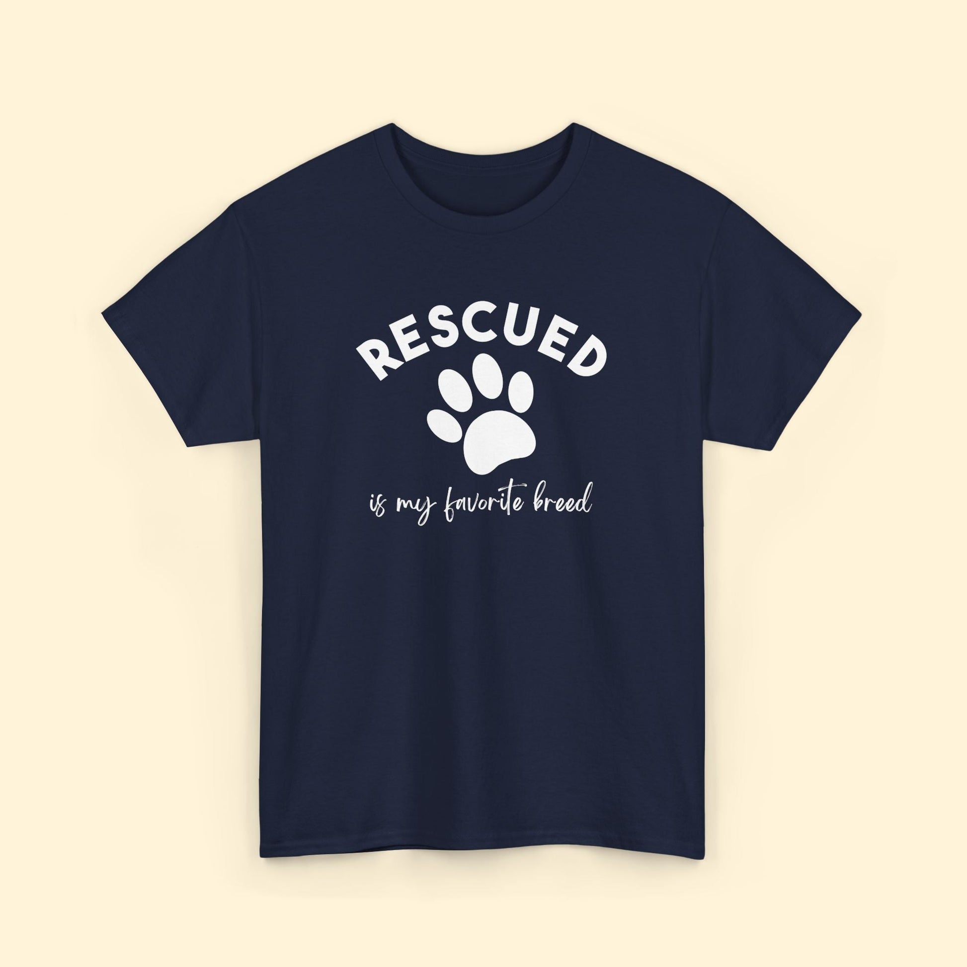Rescued Is My Favorite Breed Paw | Unisex Tee - Detezi Designs - 12596824783767461115