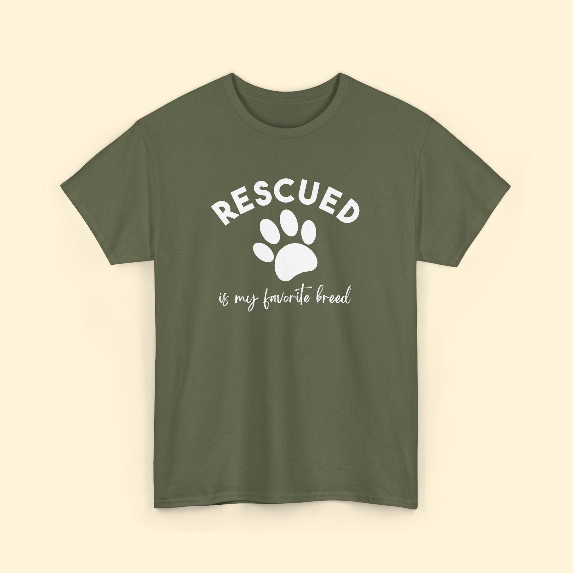 Rescued Is My Favorite Breed Paw | Unisex Tee - Detezi Designs - 19406248059507026142