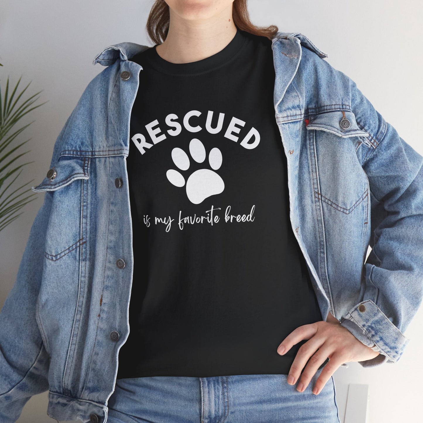 Rescued Is My Favorite Breed Paw | Unisex Tee - Detezi Designs - 54471712929719759682