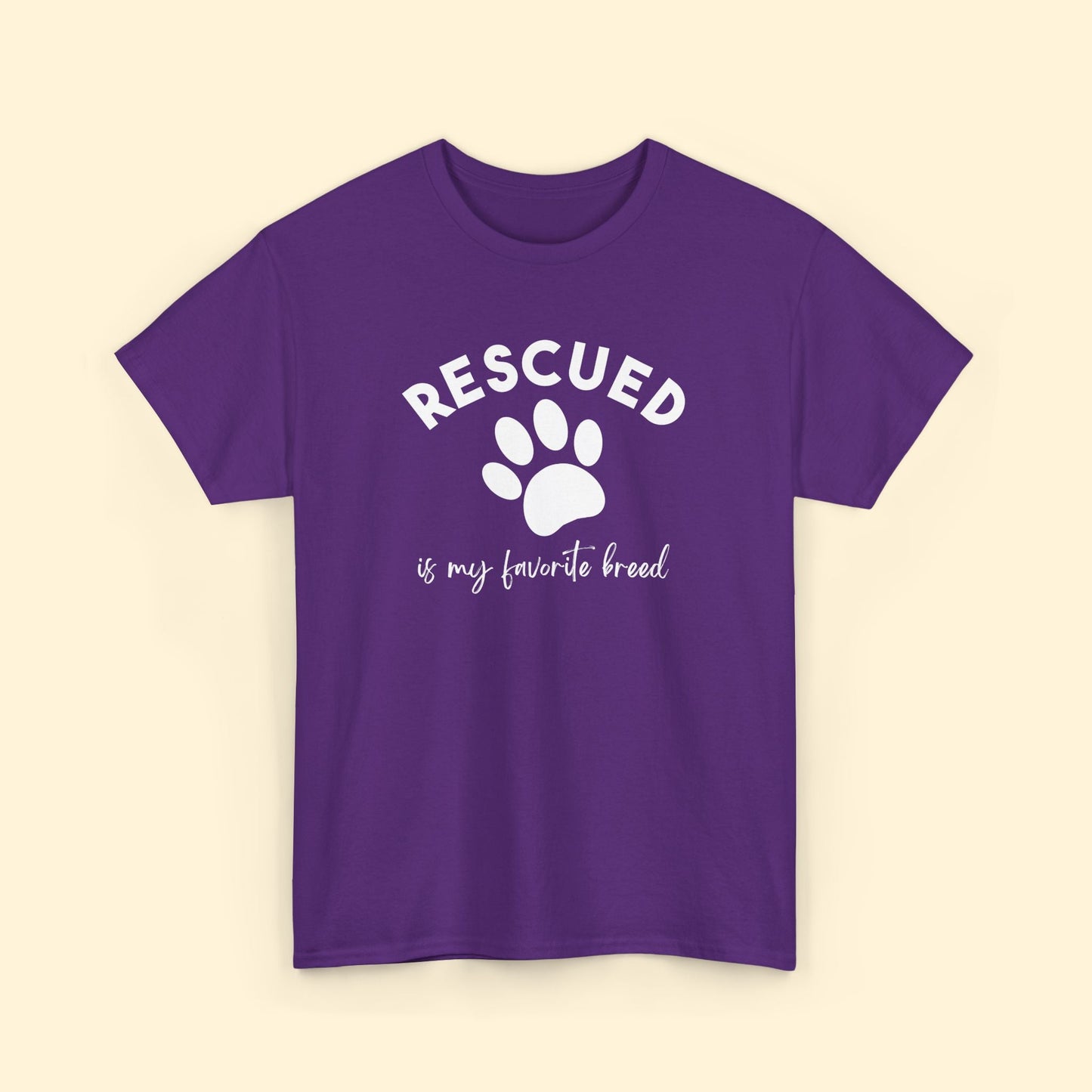 Rescued Is My Favorite Breed Paw | Unisex Tee - Detezi Designs - 54471712929719759682