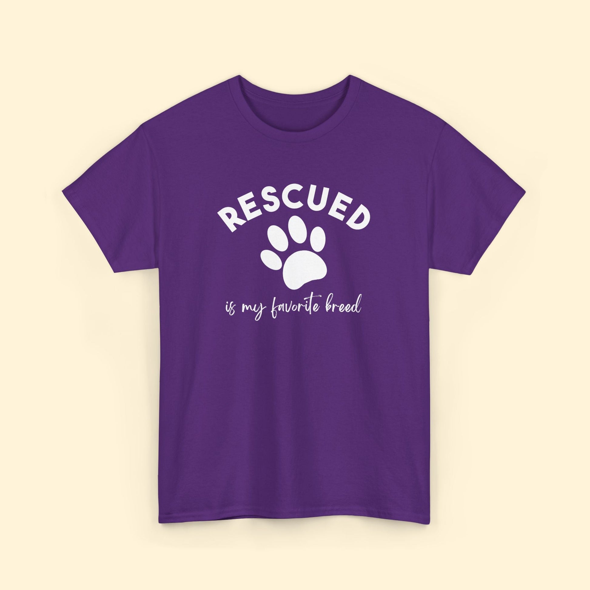 Rescued Is My Favorite Breed Paw | Unisex Tee - Detezi Designs - 54471712929719759682