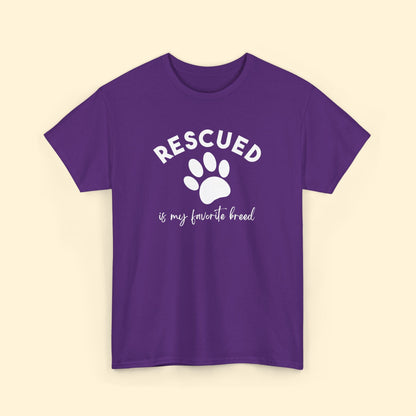 Rescued Is My Favorite Breed Paw | Unisex Tee - Detezi Designs - 54471712929719759682