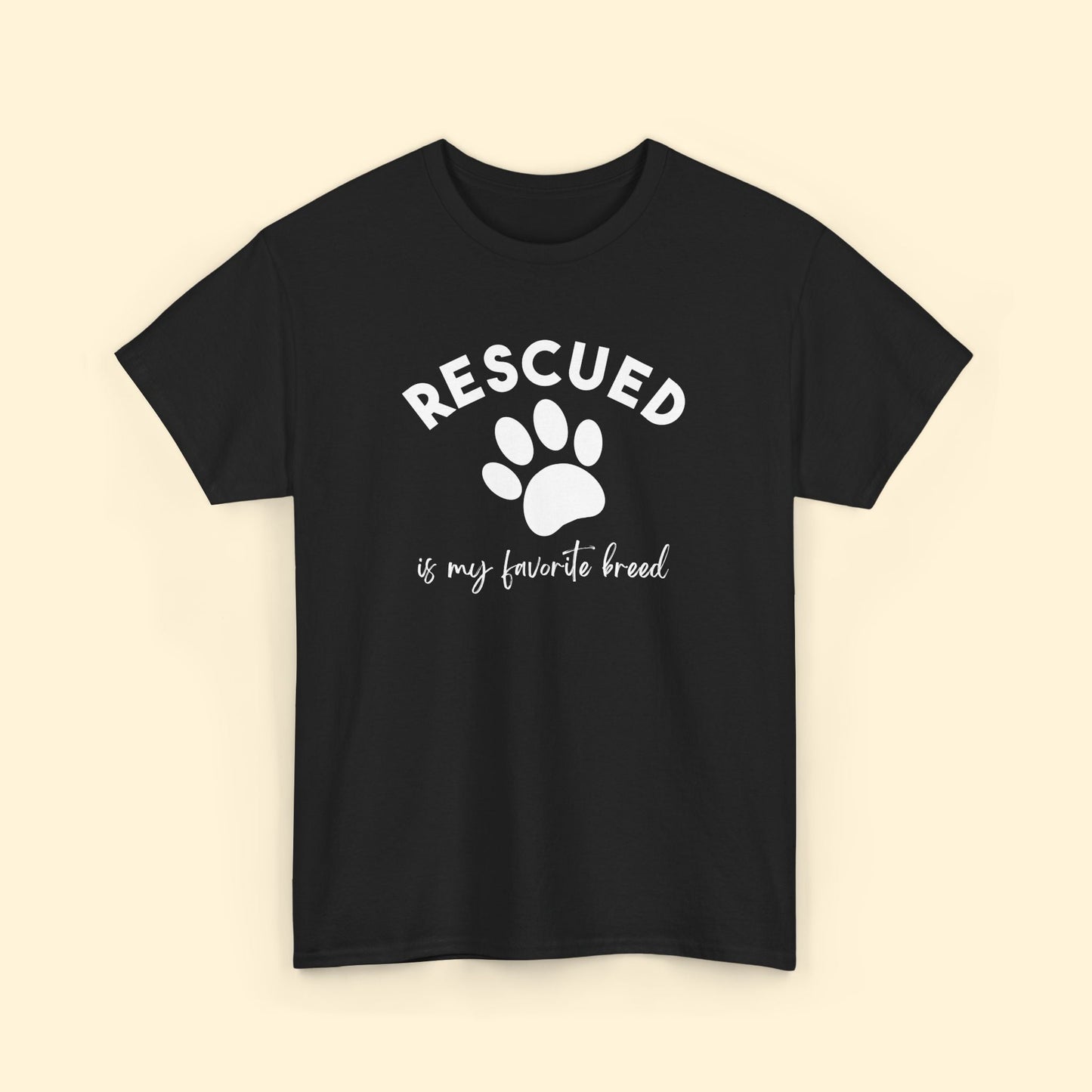 Rescued Is My Favorite Breed Paw | Unisex Tee - Detezi Designs - 74124685659559777008