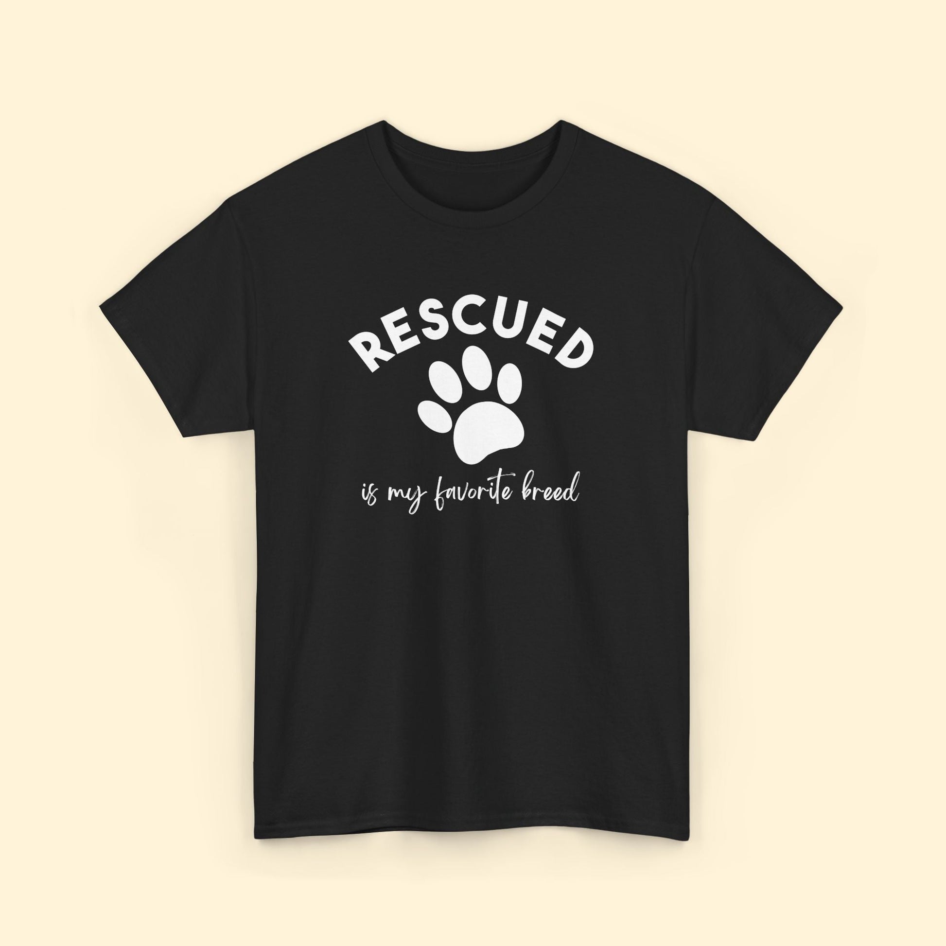 Rescued Is My Favorite Breed Paw | Unisex Tee - Detezi Designs - 74124685659559777008