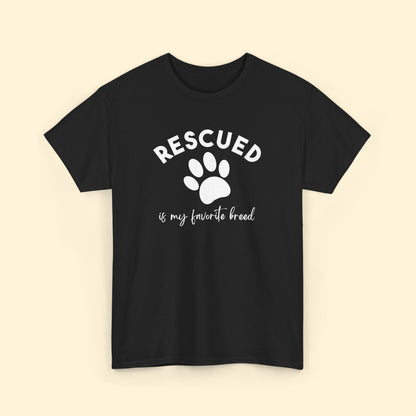 Rescued Is My Favorite Breed Paw | Unisex Tee - Detezi Designs - 74124685659559777008