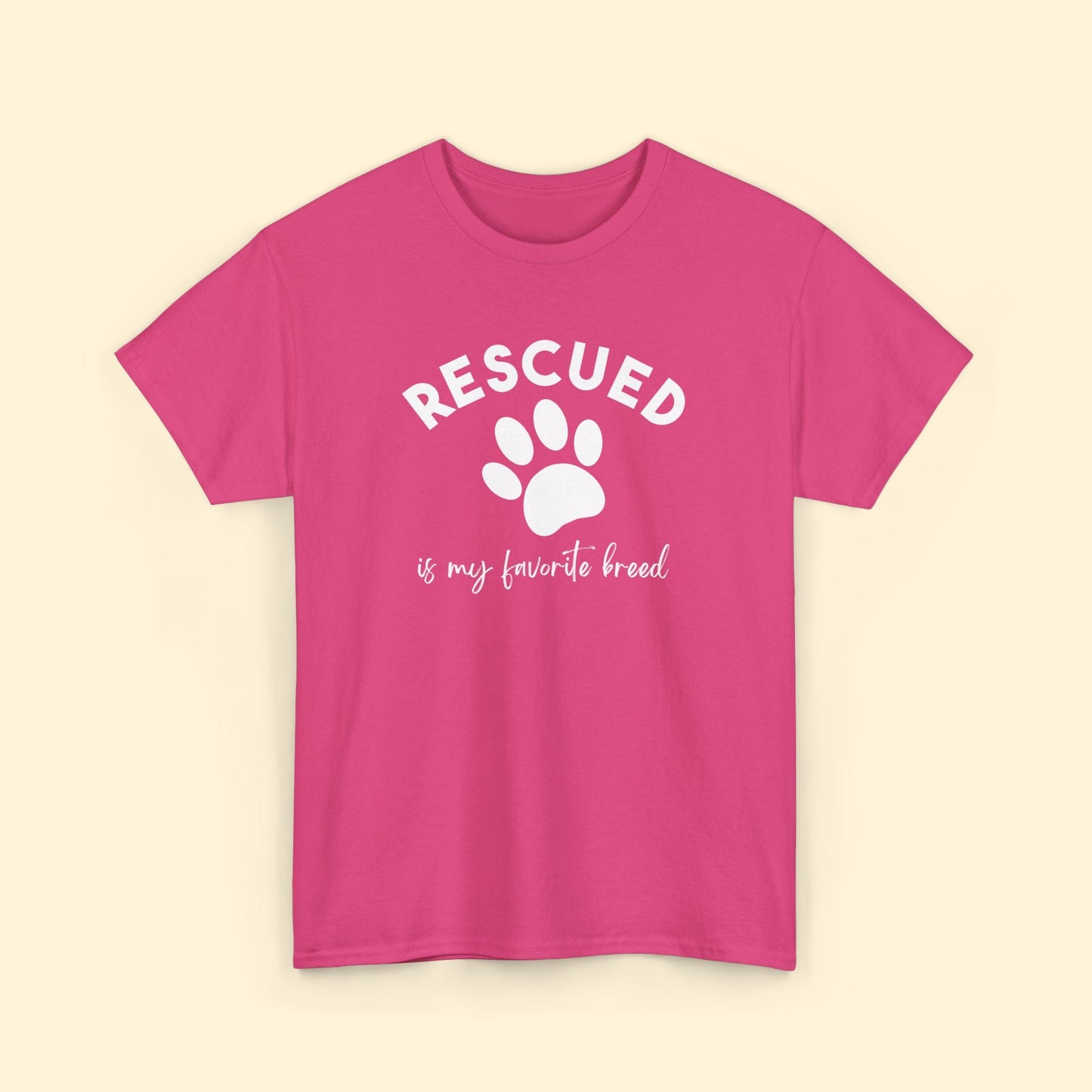 Rescued Is My Favorite Breed Paw | Unisex Tee - Detezi Designs - 88142575640954470893