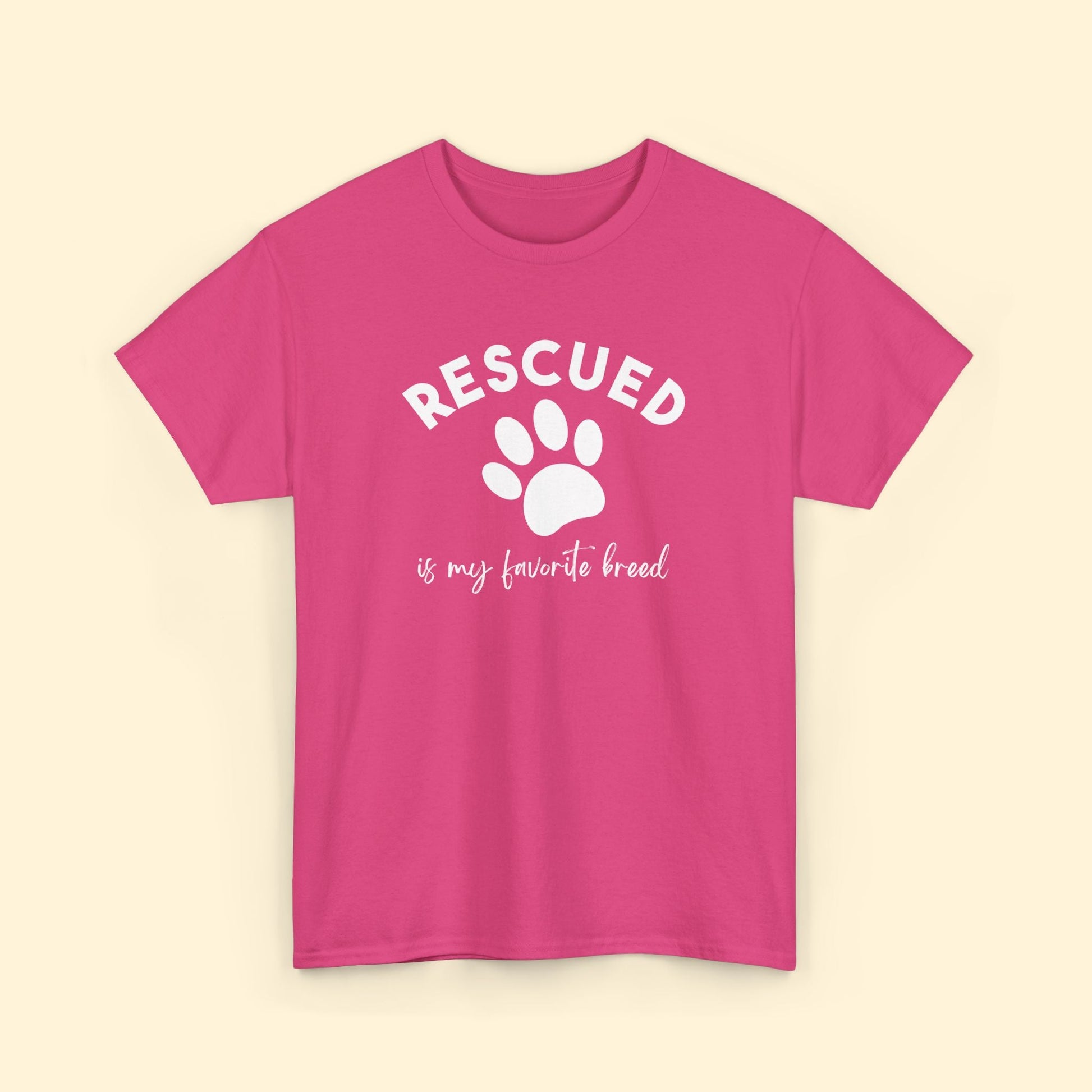 Rescued Is My Favorite Breed Paw | Unisex Tee - Detezi Designs - 88142575640954470893