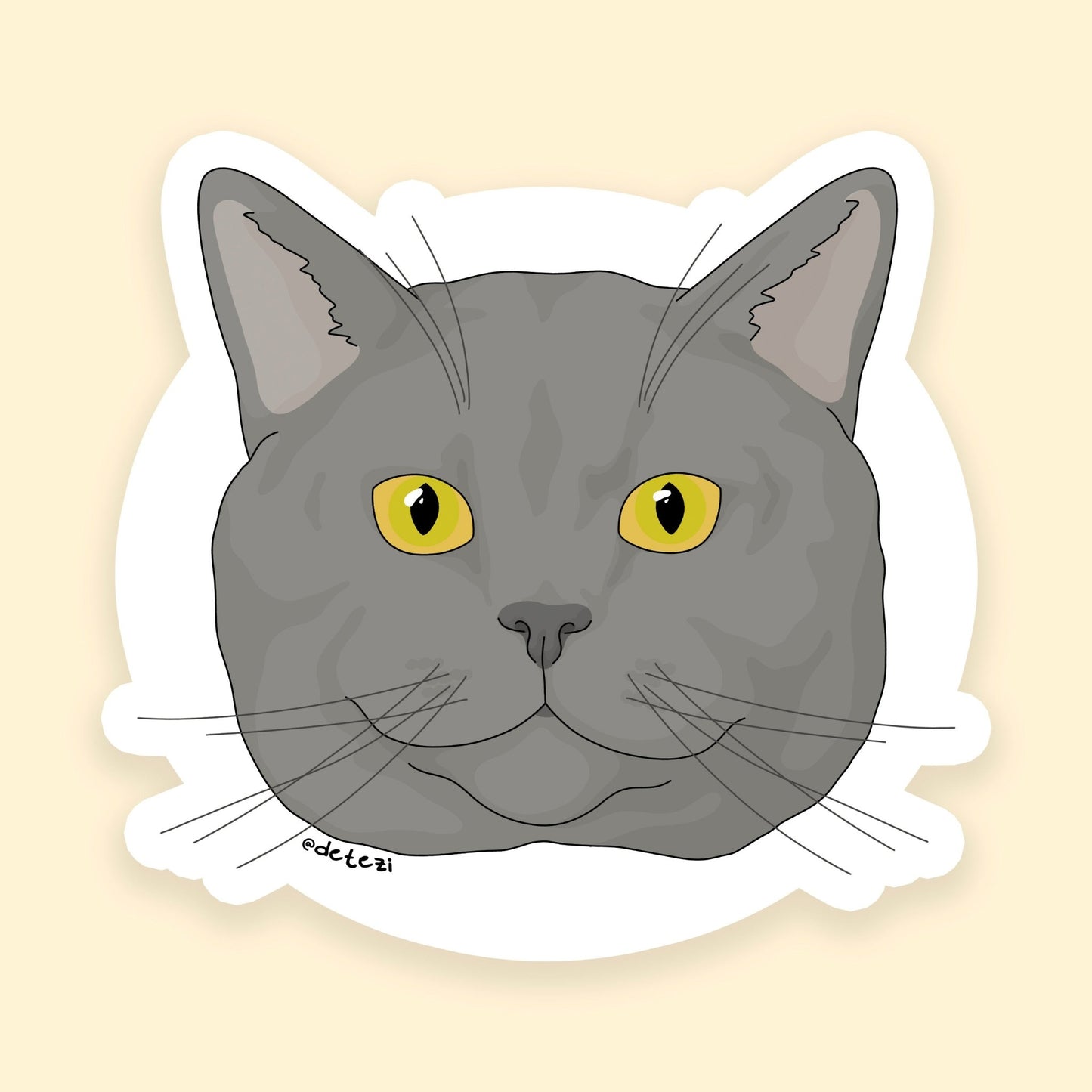 Russian Blue | 3" Vinyl Sticker - Detezi Designs - 