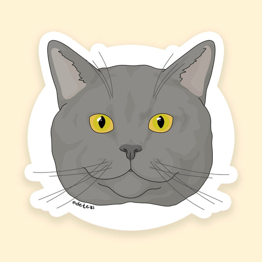 Russian Blue | 3" Vinyl Sticker - Detezi Designs - 