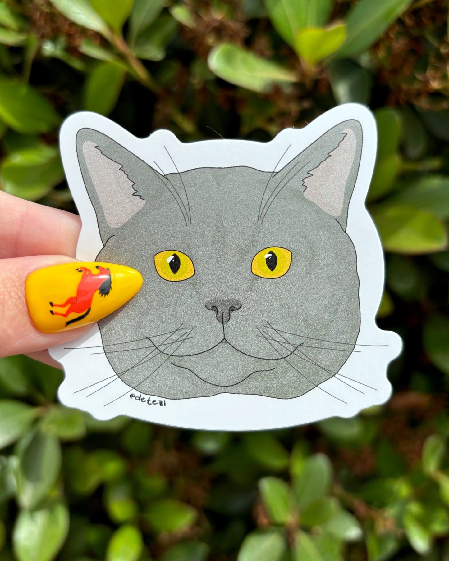 Russian Blue Cat | Vinyl Sticker - Detezi Designs - 