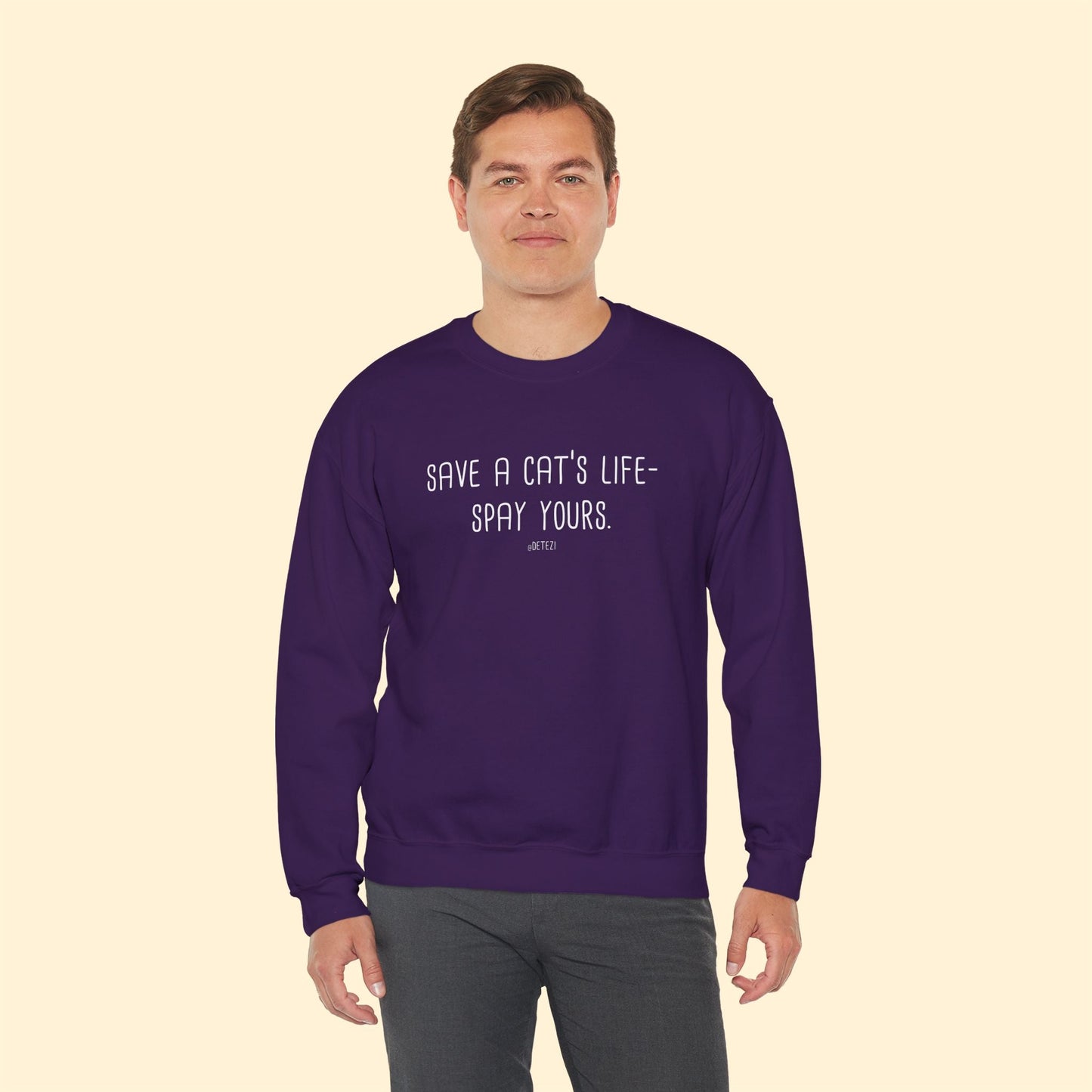 Save a Cat's Life | Crewneck Sweatshirt - Detezi Designs - 33363330197905173743